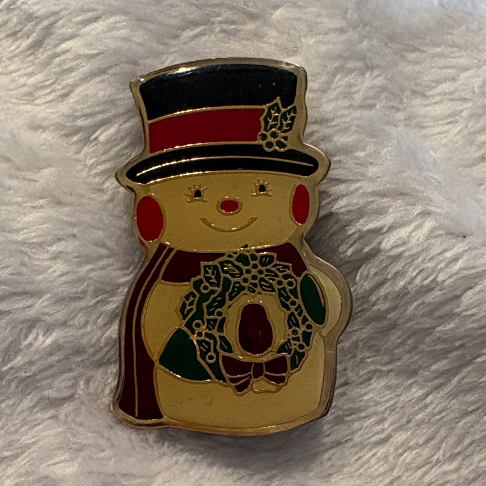 Festive Snowman Enamel Pin
